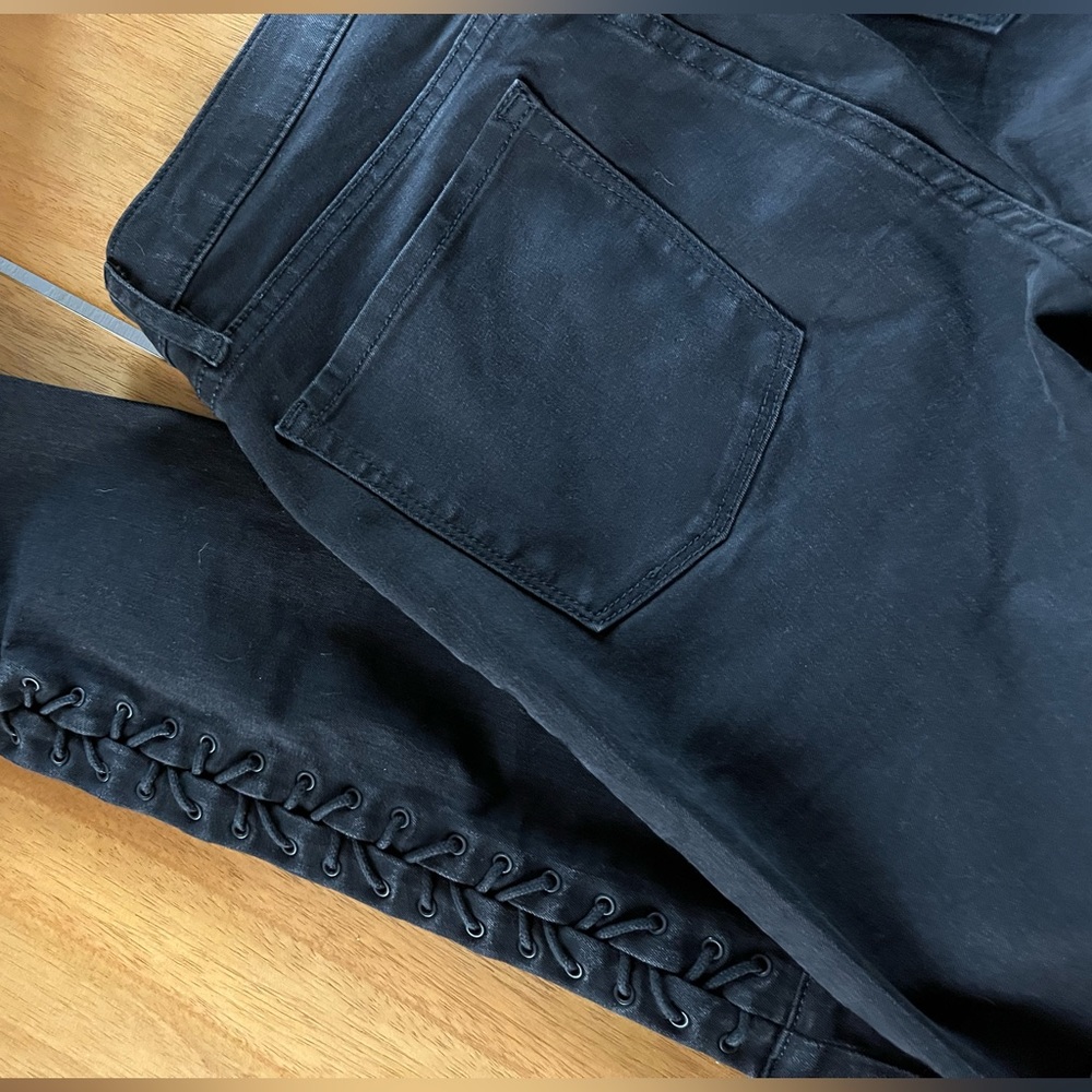Juicy Couture Lilia Wash Skinny Jeans with Lace Up - Picture 2 of 6